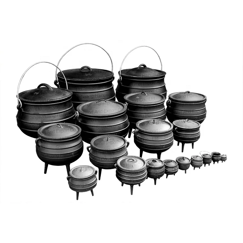 OEM Pre-seasoned South Africa Cast Iron Three 3 Legged Legs Potjie Pot Cauldron