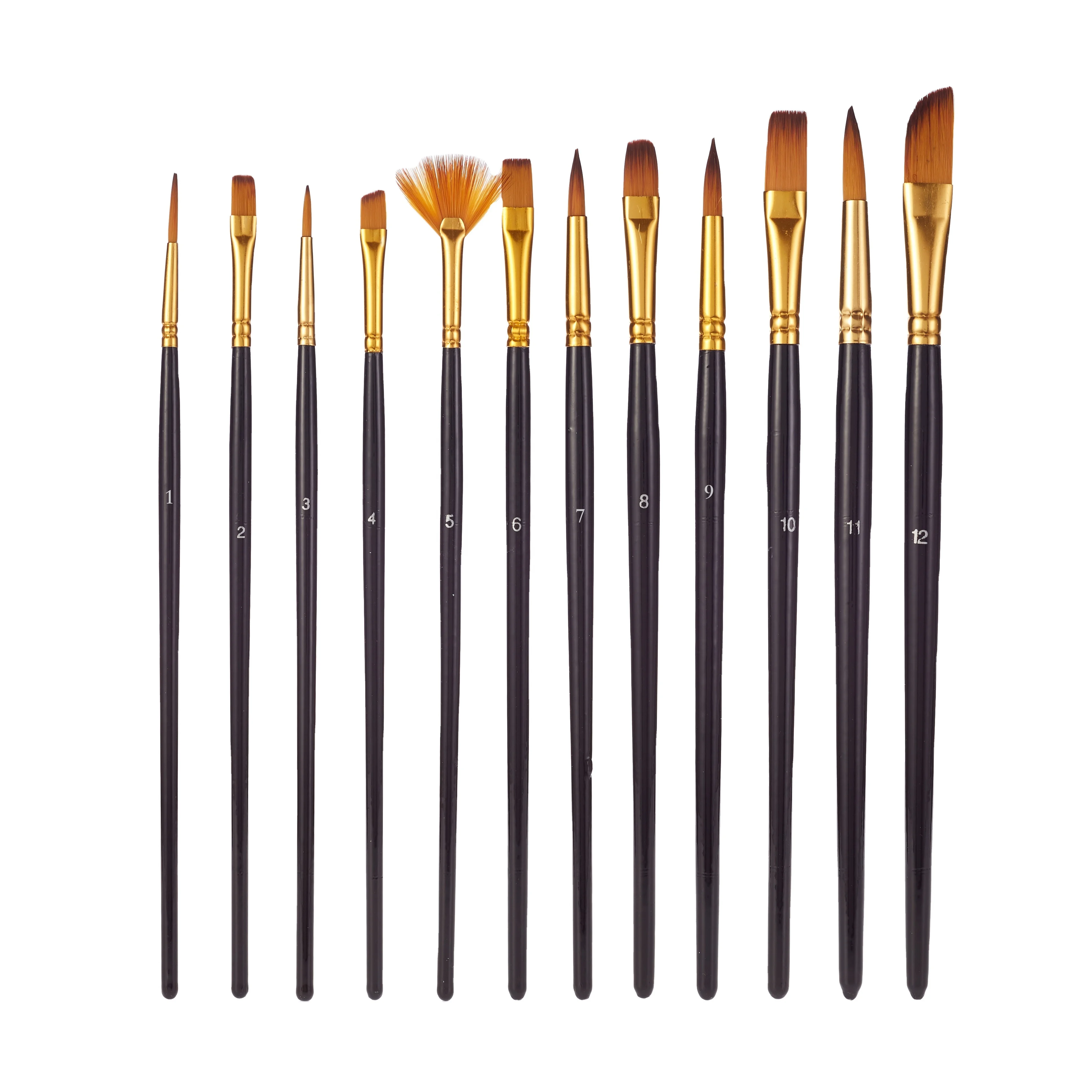 12 pcs Artist Painting Keep Smiling Artist Brushes Set Professional Art Paint Brush For Painter Artist Painting