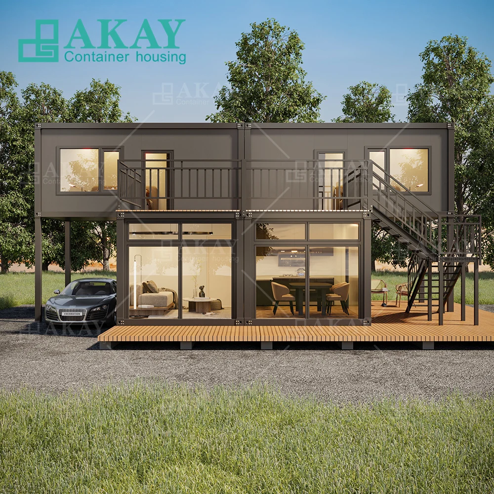 20 40F Fast Build Galvanized 40ft Luxury Modern Villas prefabricated homes Detachable Container House Modular Prefab houses