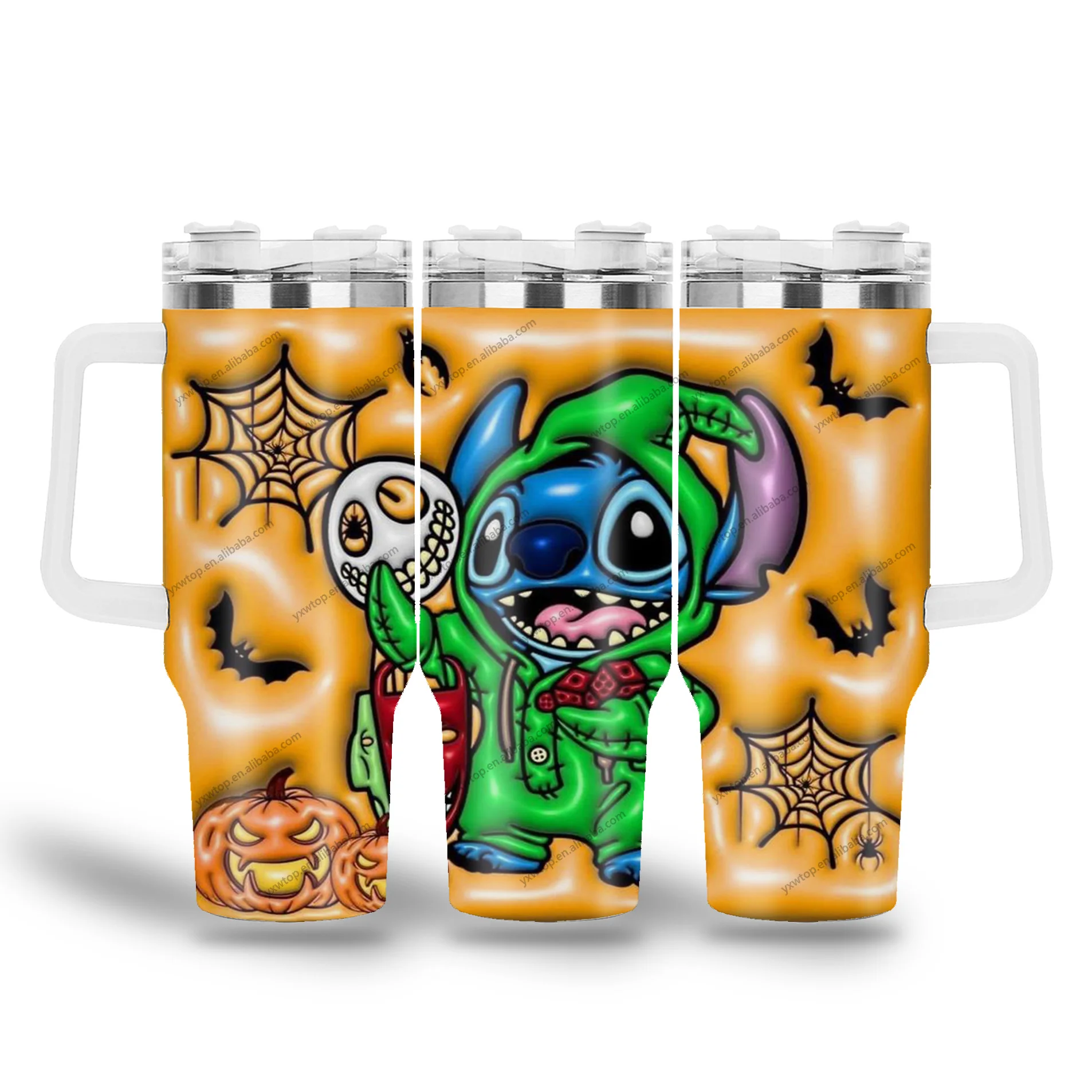 custom 3d Grinh Christmas Cartoon Green Friends Mode On Dancing Stainless Steel 40oz Vacuum Insulated Tumbler iced Coffee Cup