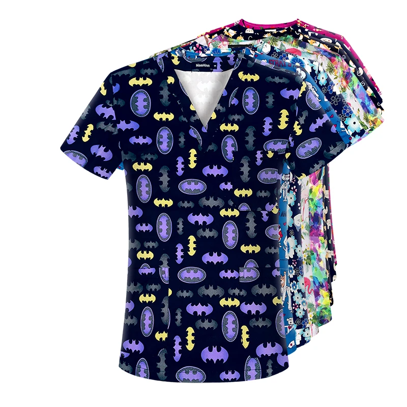 2022 Surgical Uniforms Pharmacy Hospital Scrubs Tops Breathable Beauty Salon Nurses Dress Uniform