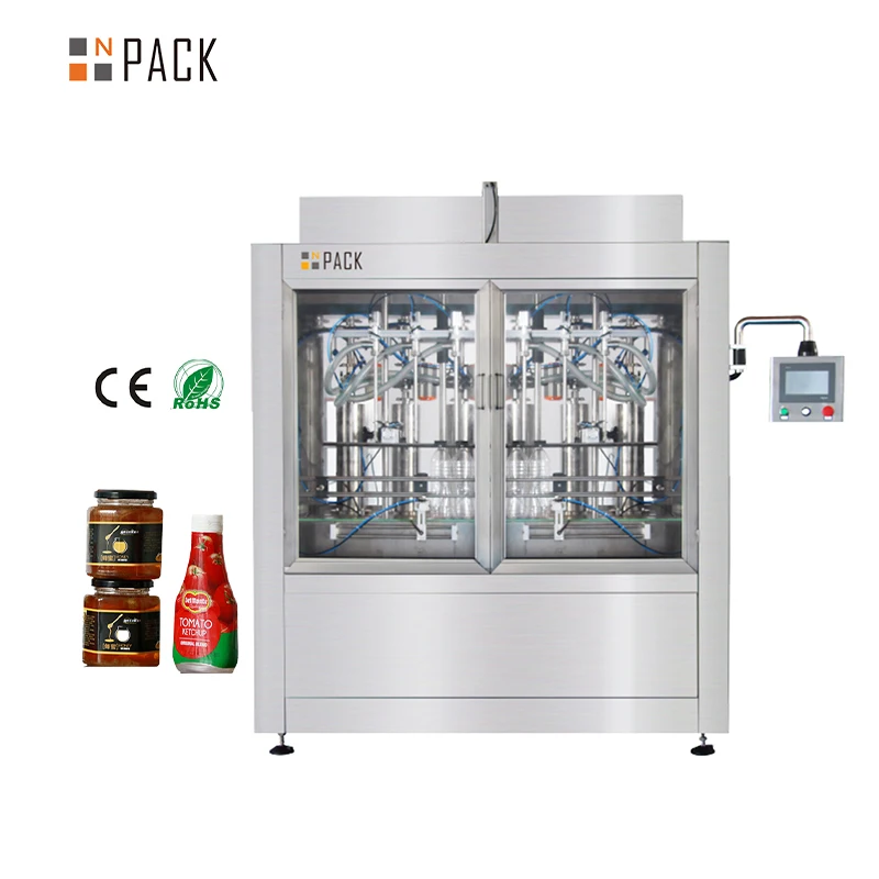 Npack Full Automatic Ketchup Packing Machine Tomato Paste Hot Sauce Filling Machine with Heating and Mixing
