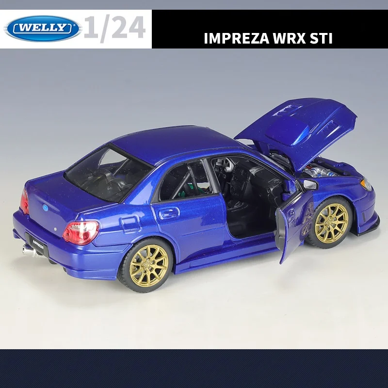 WELLY 1:24 IMPREZA WRX STI Sports Car Diecast Alloy Car Model High Simulation Model Collection Toys Gifts For Kids