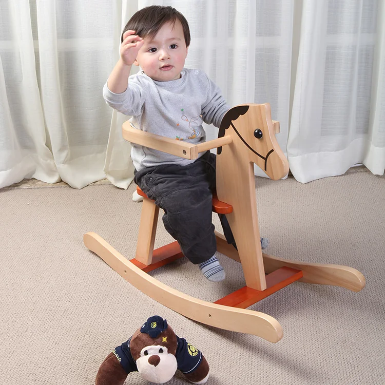 ODM OEM пользовательский дизайн hobbyhorse деревянная лошадь-качалка ручки седло игрушка для