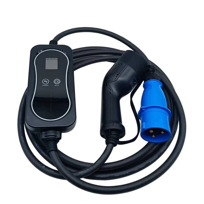 Высококачественное зарядное устройство для электромобилей 32 А 220 В 7 кВт, домашнее зарядное устройство с регулировкой тока, 1 фаза, тип 2, портативное уличное зарядное устройство для электромобилей