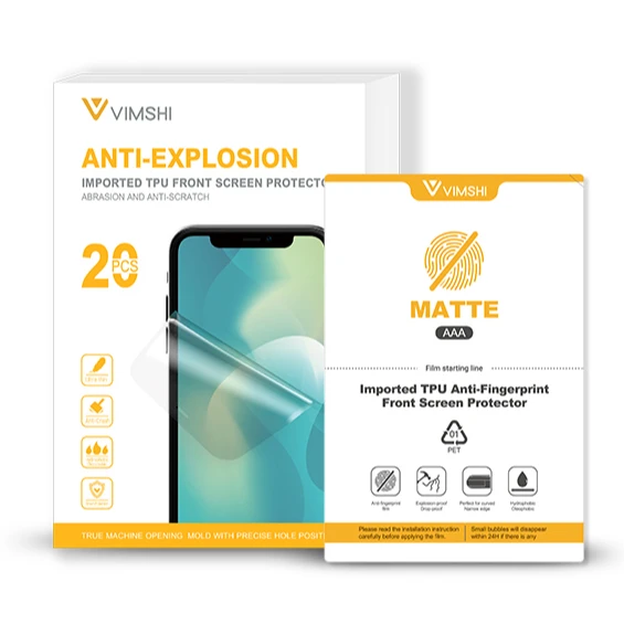 Vimshi 120*180Mm Anti Shock High Clear Matte Curved Mobile Phone Tpu Hydrogel Protective Sheet Cutting Film For Different Models