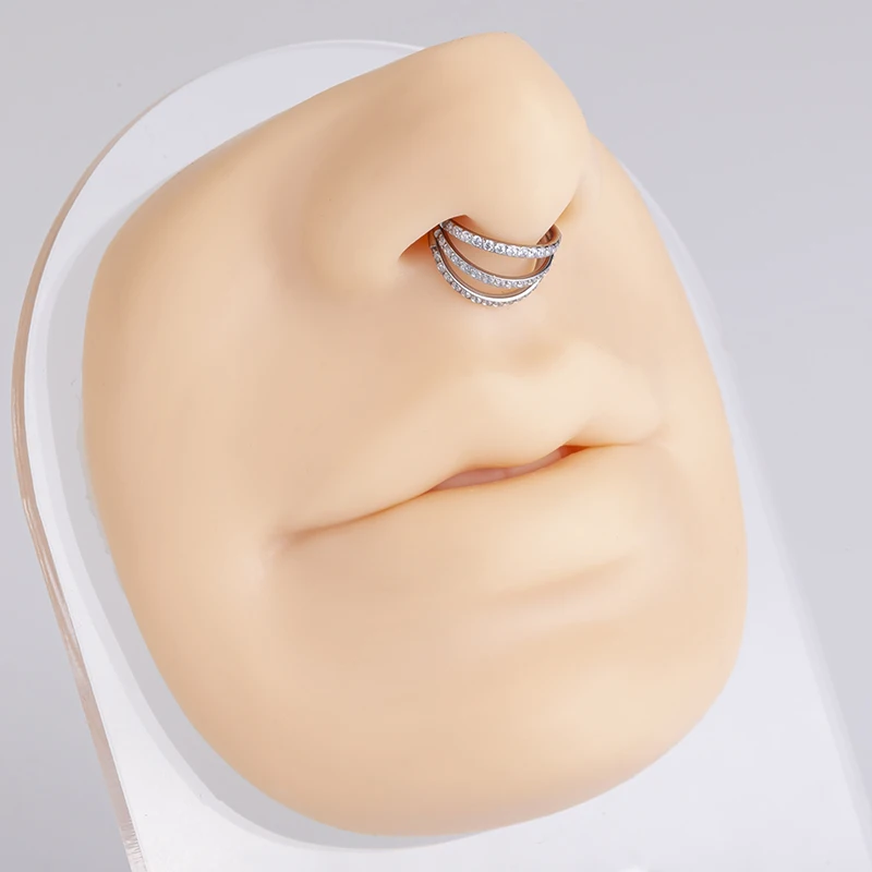 Tragus Septum Piercing Septum Ring Hinged Segment Septum Conch Lip Cartilage Hoops Zircon Titanium Nose Rings