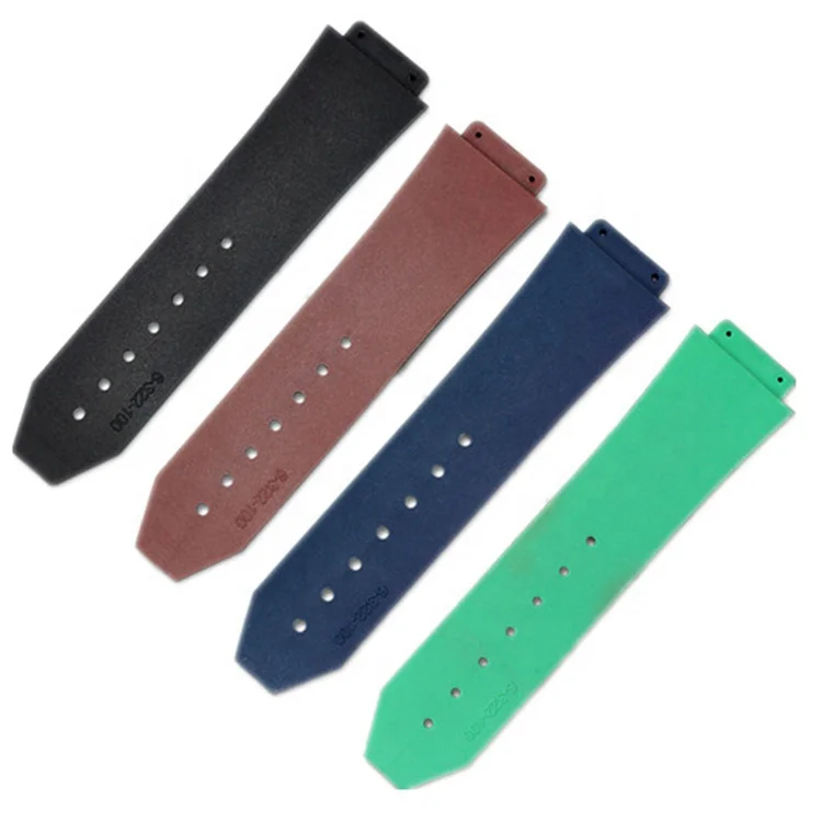 Luxury purple stripe soft rubber watch strap 22mm 23mm 25mm silicon watch band for Hublot bigbang watch