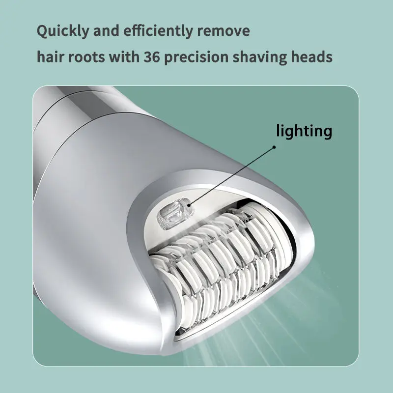 Lanumi 727 7 in 1 Grooming Kit epilator for women lady shaver washable Lady Care bikini body face hair removal shaver for women