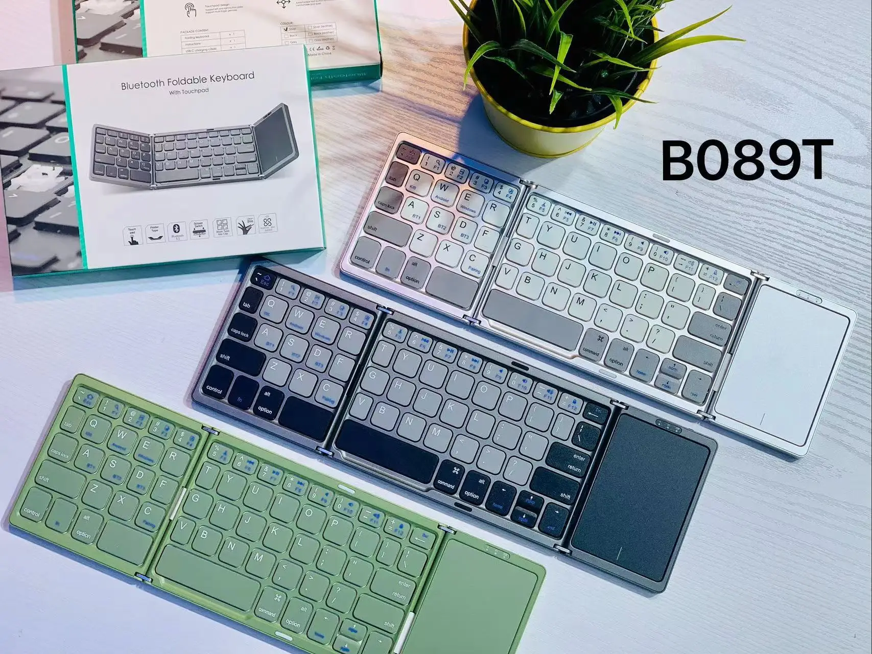 Foldable keyboard with touchpad For Windows Android Tablet mini Bt Wireless Keyboard