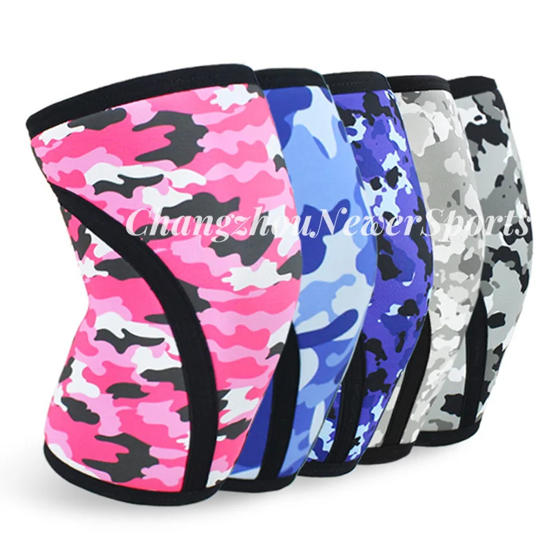 Custom Wholesale Gym Sports Weightlifting knee sleeves 7mm neoprene knee pads for powerlifting