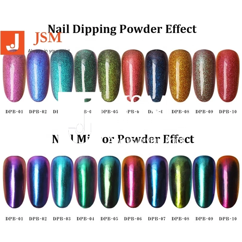 Salon 1 Box Chameleon Dip Powder Shining Holographic Mirror Nail Art Pigment Glitters DecorationsNatural Dry Dipping Dust