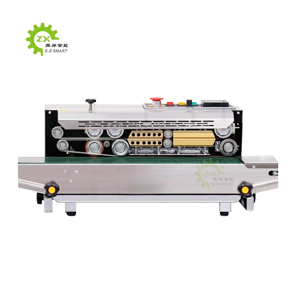 ZXSMART Hot Sale Industrial Continuous Band Plastic Bag Sealing Machine Includes Inkjet Printer and Expanded Food Band Sealer