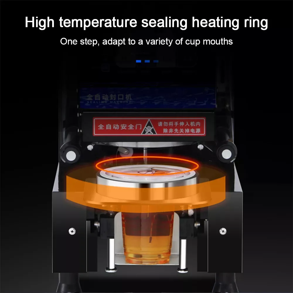 portable automatic boba tea round plastic cup sealing machine