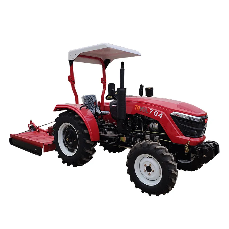  70hp 4wd фермерский трактор с газонокосилкой из