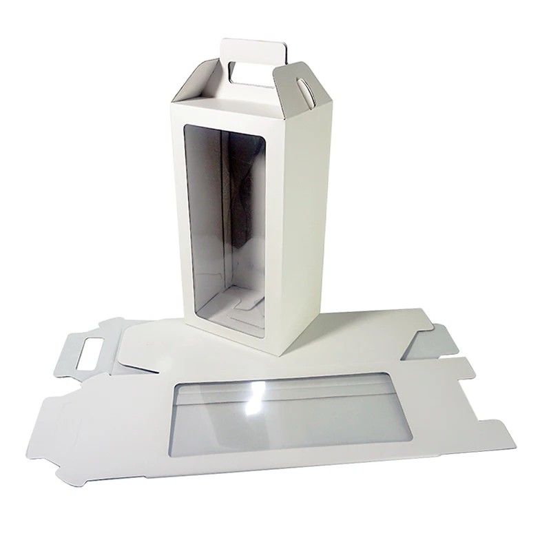 wholesale custom printed logo corrugated paper foldable american girl toy doll packaging gift box with clear window and handle