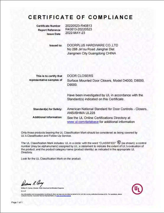 Doorpuls Adjustable speed hydraulic door closer heavy duty Aluminum automatic door closer 65-85KG door closer