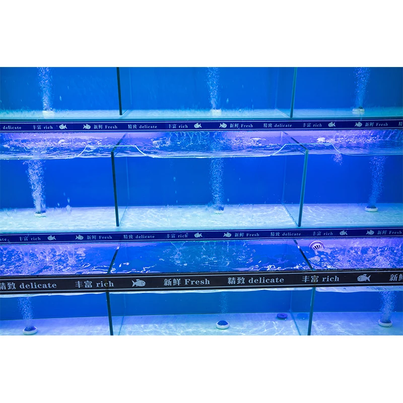 Supermarket restaurant 1.5hp chiller seafood blue lobster tank fish live seafood tank live aquarium systems fish tank display