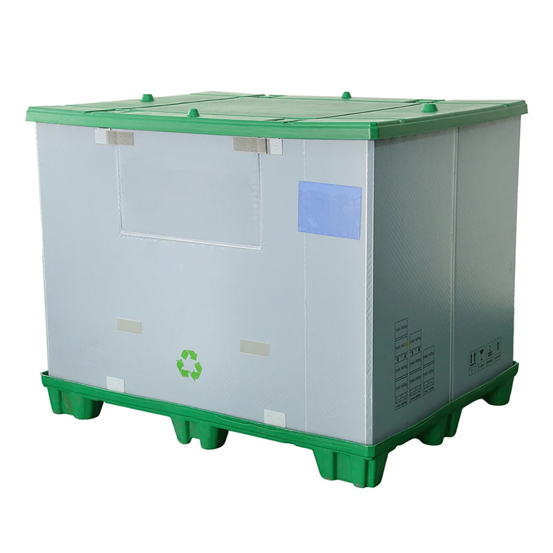 Returnable Reusable 1200x800 Collapsible Honeycomb Pp Plastic Storage Sleeve Pallet Transit Boxes For Components