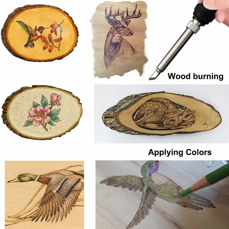 37Pcs pyrography wood burning kit For Beginners Adjustable Professional wood burner pen Tool and Accessories woodburning Embos