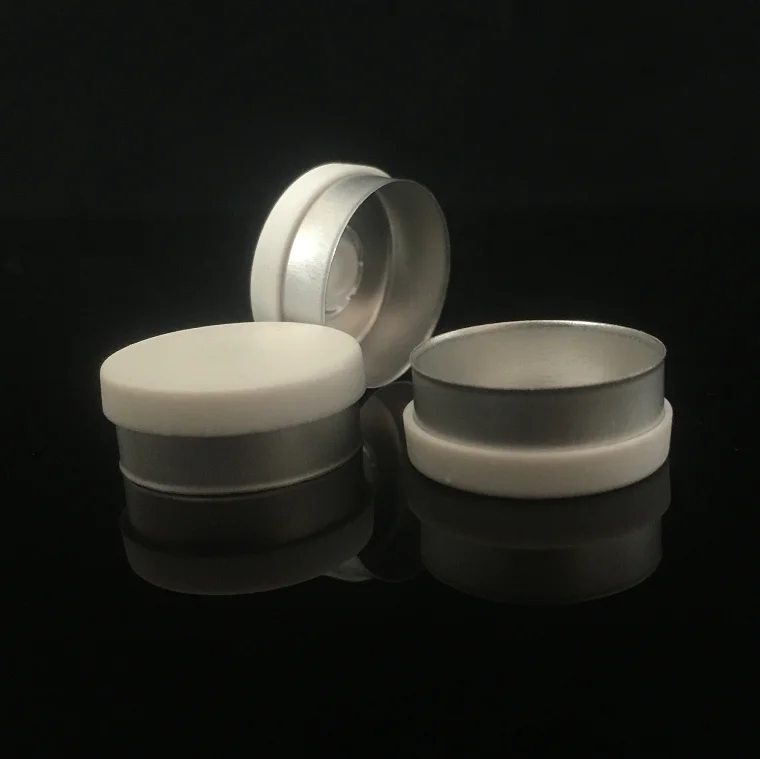 
100pcs 20mm white medical aluminum plastic lids flip vial cap for small injection glass vials 