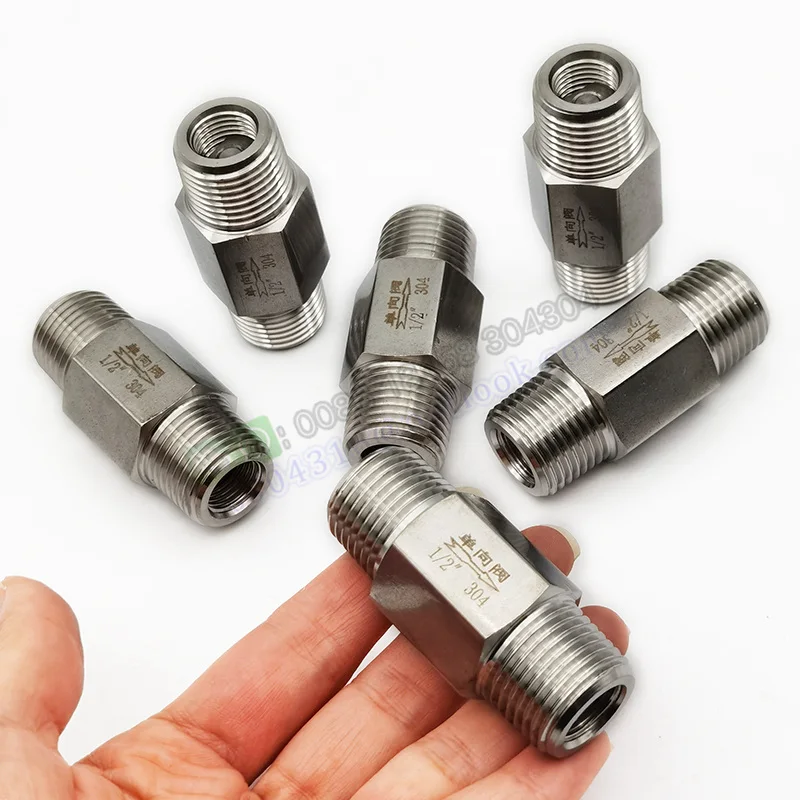 Manufacturer  Stainless Steel inline male check valve Straight Spring Loaded Male Threaded One Way Check Valve