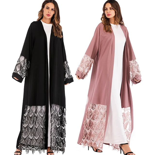 1667# Fabric Sequin Fashion Fancy Elegant Abaya Muslim Dresses Islamic Clothing Dubai Turkey Pakistan Women Dress Wedding Party