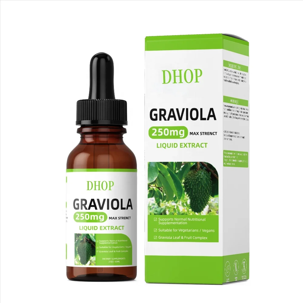 OEM Organic Anti-Oxidation Graviola Leaf Extract Soursop Guanabana Leaves Liquid Oil Drop for Digestion Respiratory