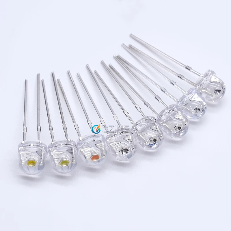 CZINELIGHT water clear yellow red green blue cool warm white ultra high bright 1000pcs packet led strawhat 5mm