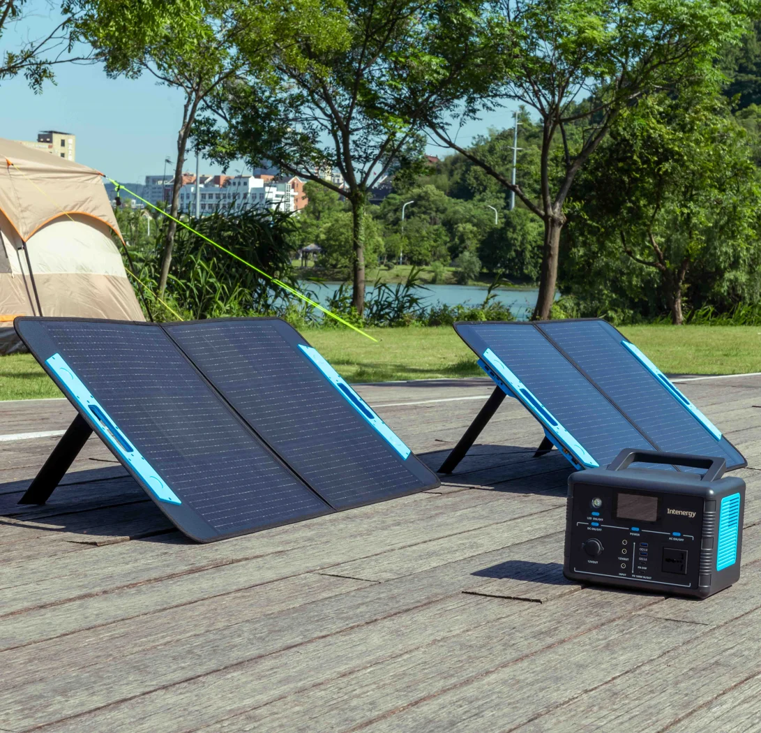 Intenergy 100w Portable Solar Panel Charger, Waterproof, Foldable & Lightweight for Camping and Traveling