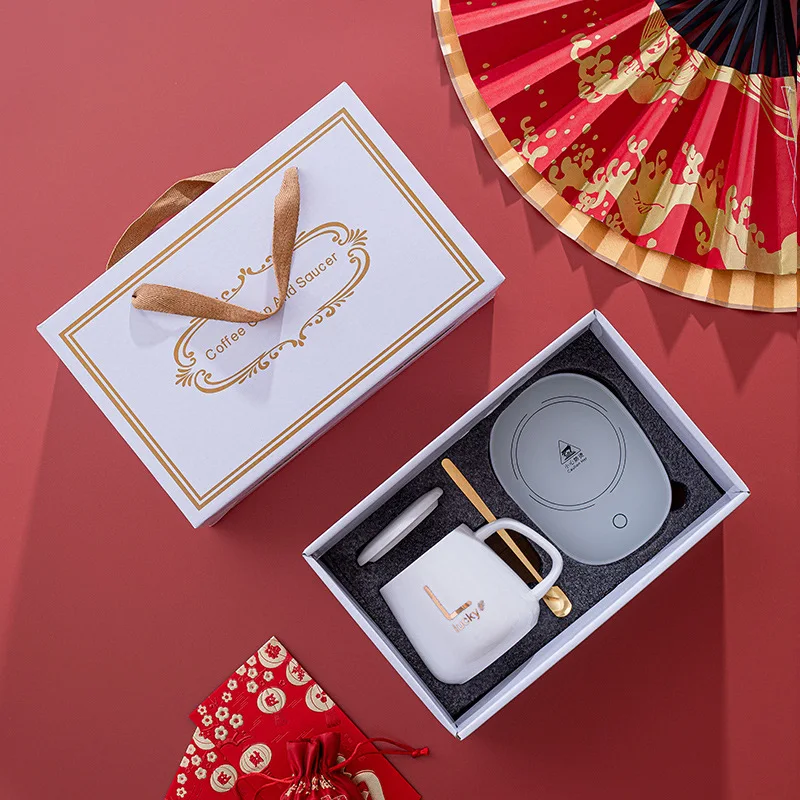 Intelligent Heating Thermostatic Ceramic Coffee Cup With Heater Warmer Coffee Mug