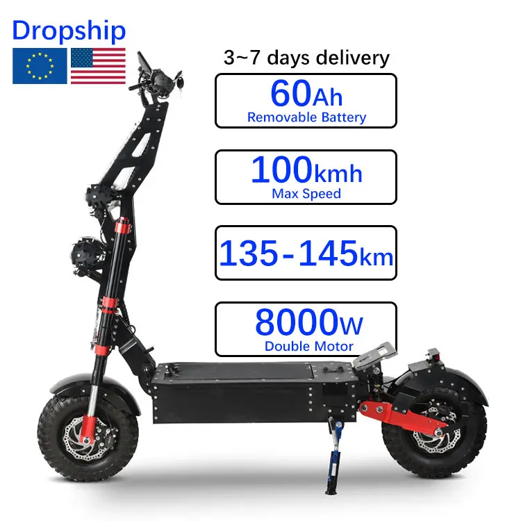 Mankeel Xtream X7 13 14 Inches Electric Scooters Fat Tire 72V 60V 5600W 8000W Double Battery Dual Motor Off Road Scooter