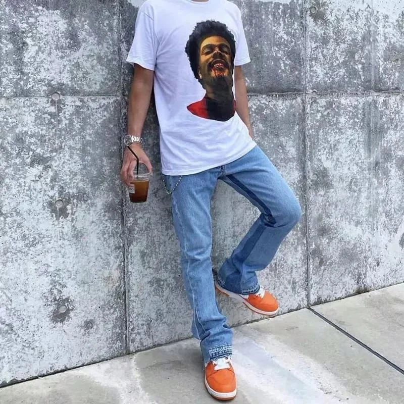 Streetstyle High Quality Customize OEM Factory Bacteriostat Fiber Vintage Slim Fit Ripped Bell Bottom Jeans Flared Pants Men