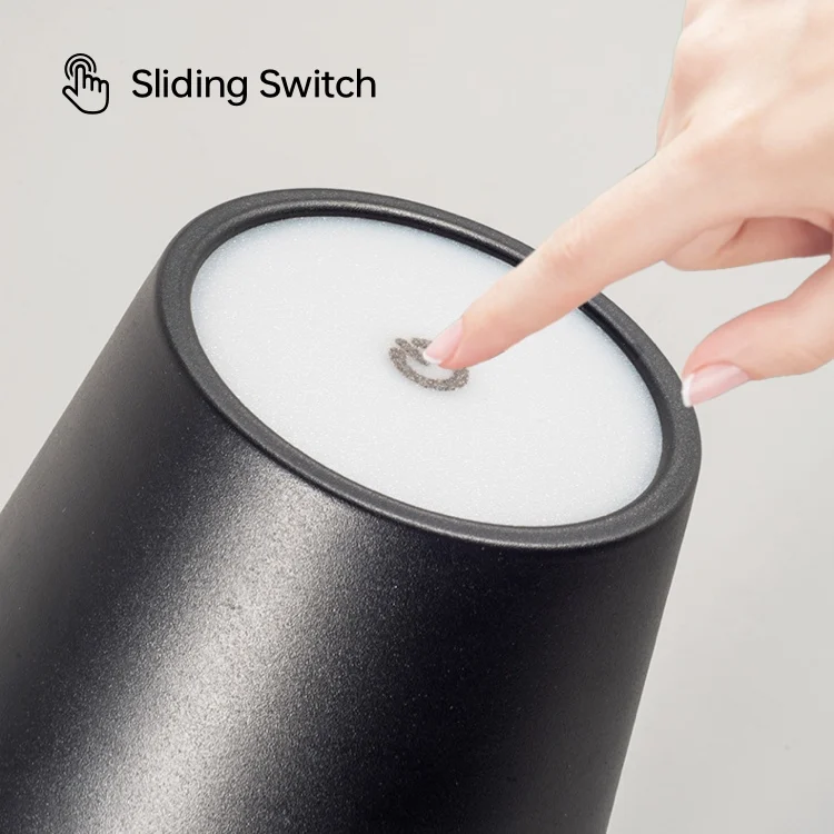 Metal desk lamp with round bottom, square bottom, circular cordless high foot lamp, bar, dining bar, bedroom, minimalist