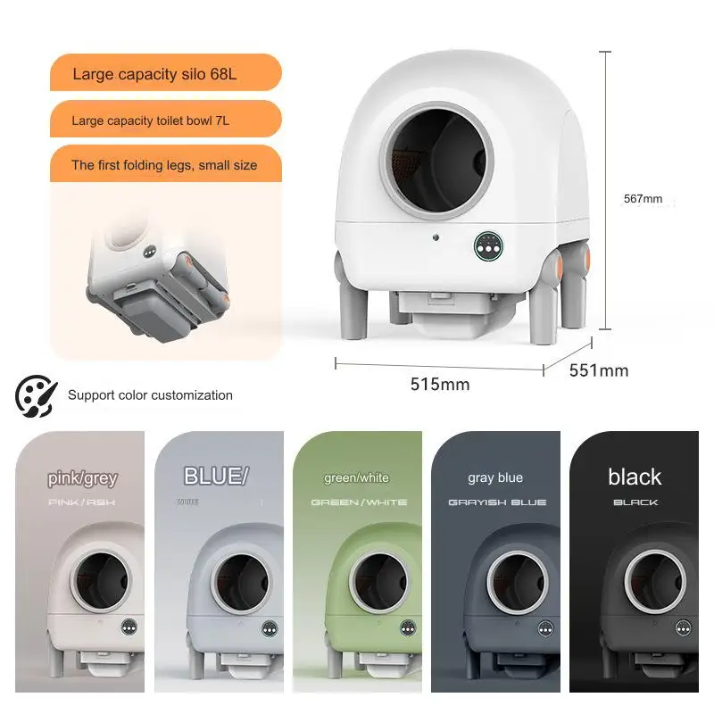 2024 Newest cat automatic litter box smart cat litter tray Camera Monitoring Large Self-Cleaning Electric cat litter box