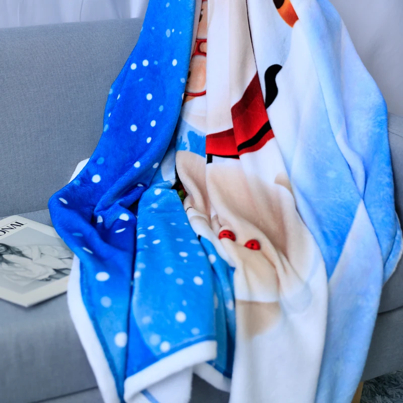 kids sublimation rattle sublimation bronzing soft flannel sherpa fleece christmas flannel throw blanket