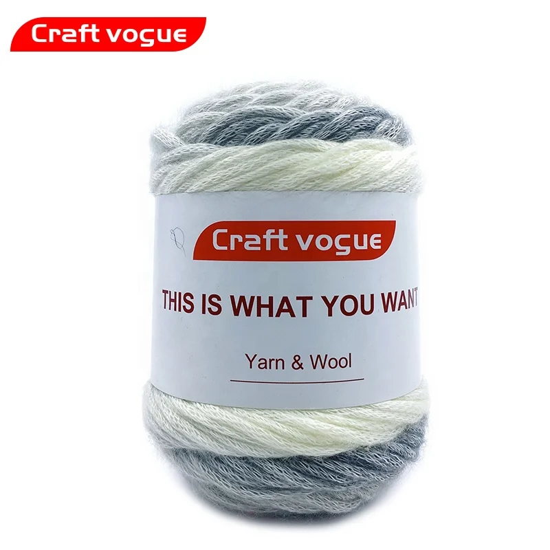 Craft Vogue fashion global market sale rainbow cake wool yarn for weaving handcrafts