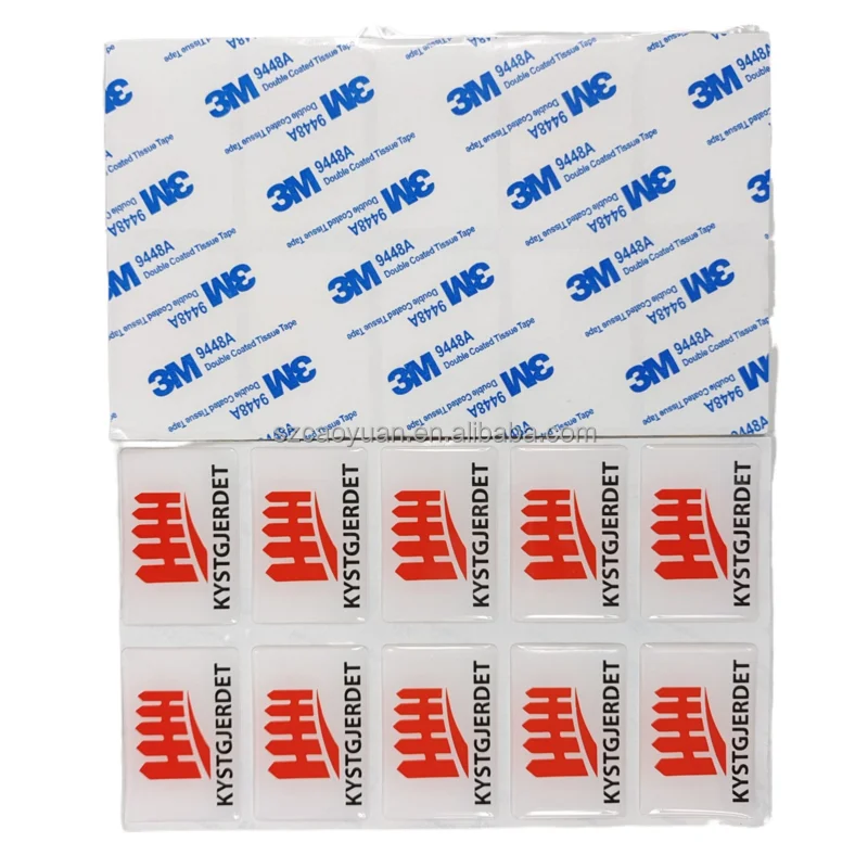 Custom adhesive Company Logo printing  clear 3D epoxy resin dome stickers