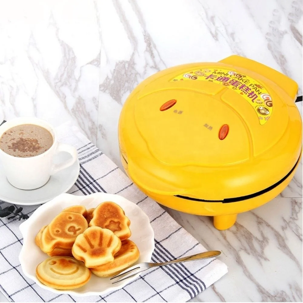 Cartoon Automatic Cake Baking Machine Small Toaster Double Heating Portable Breakfast Baking Maker