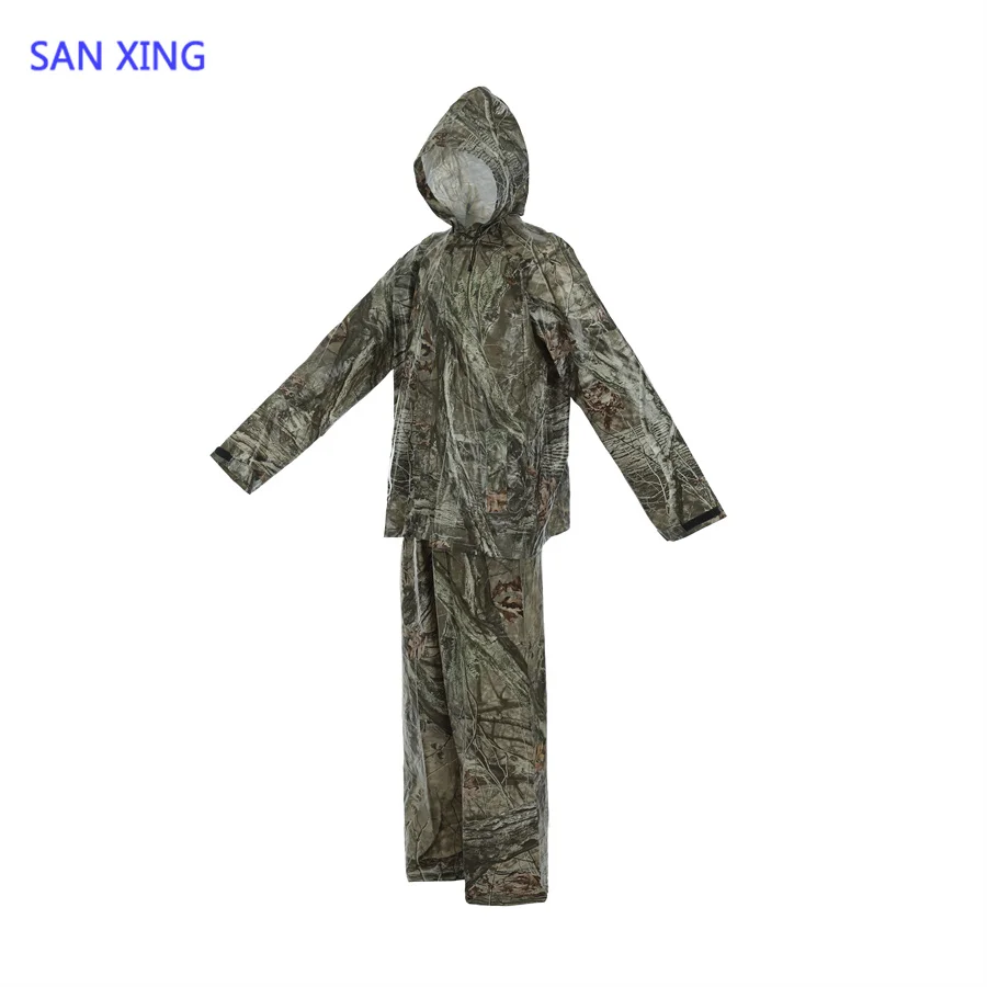 100% transparent wholesale long PVC rainwear rain suit