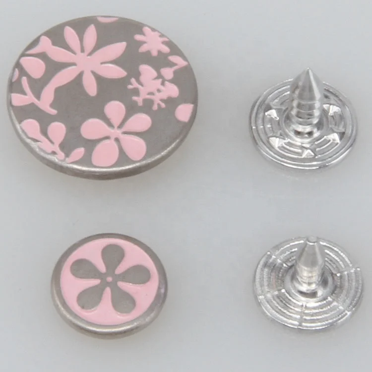 custom logo brass vintage metal denim shank jeans button and rivet