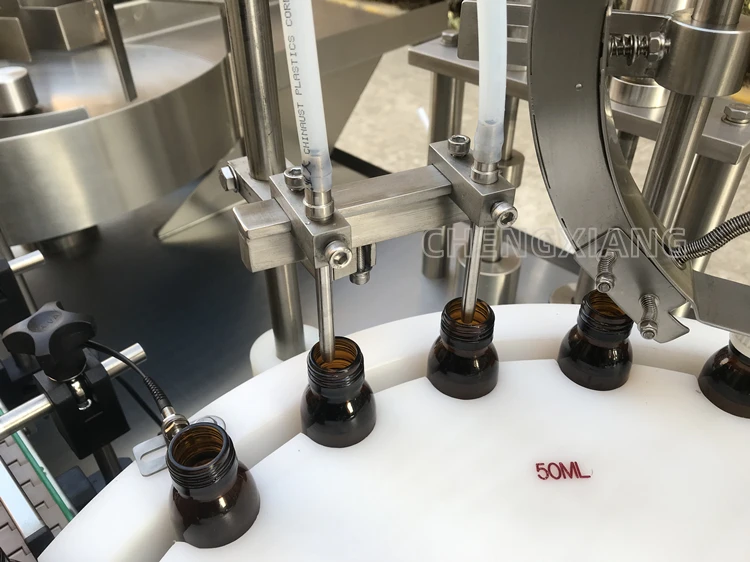 PLC control automatic 1oz 2oz 4oz shorts liquid energy drink syrup filling machine