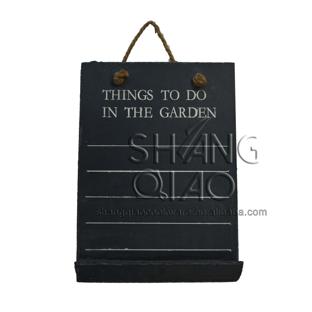 High Quality Decorative Rustic Slate Hanging Chalk Board for Display