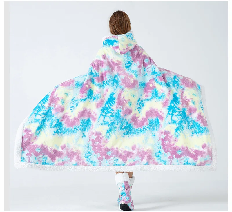 Wearable Winter Blanket Double layer Extra Soft Super Warm Shawl Women Plush Throw Blanket