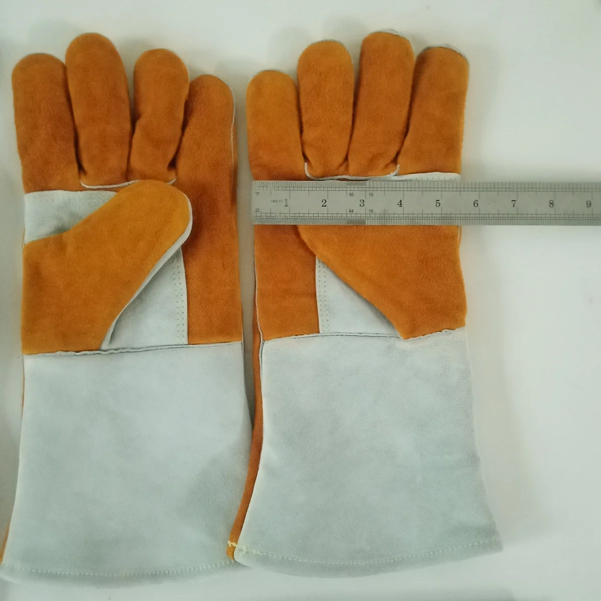Top Quality Split Cowhide Leather Double Palm Reinforced Fingers Welding Gloves for Stick MIG Welder