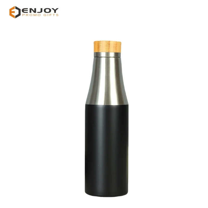 Custom hot selling creative 304 stainless steel bamboo cover Coke bottle