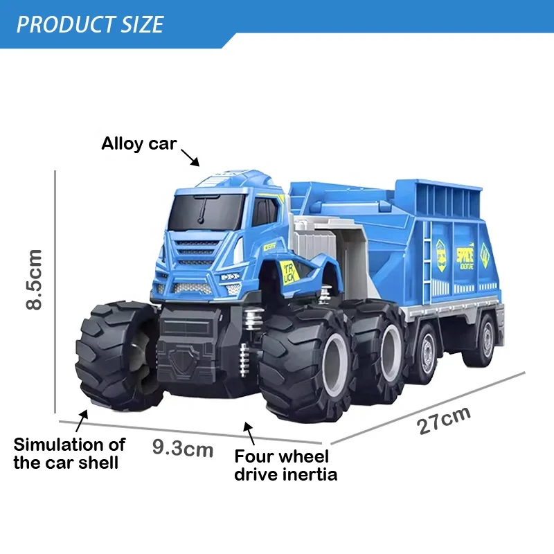 JinYing New arrival space transport trailer truck toys model inertia diecast metal truck 4wd transport diecast toy vehicle truck