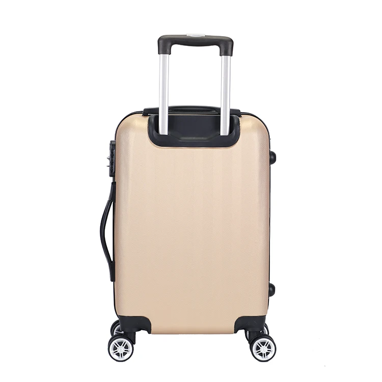 Custom made newest design golden color abs hard shell trolley suitcase sets