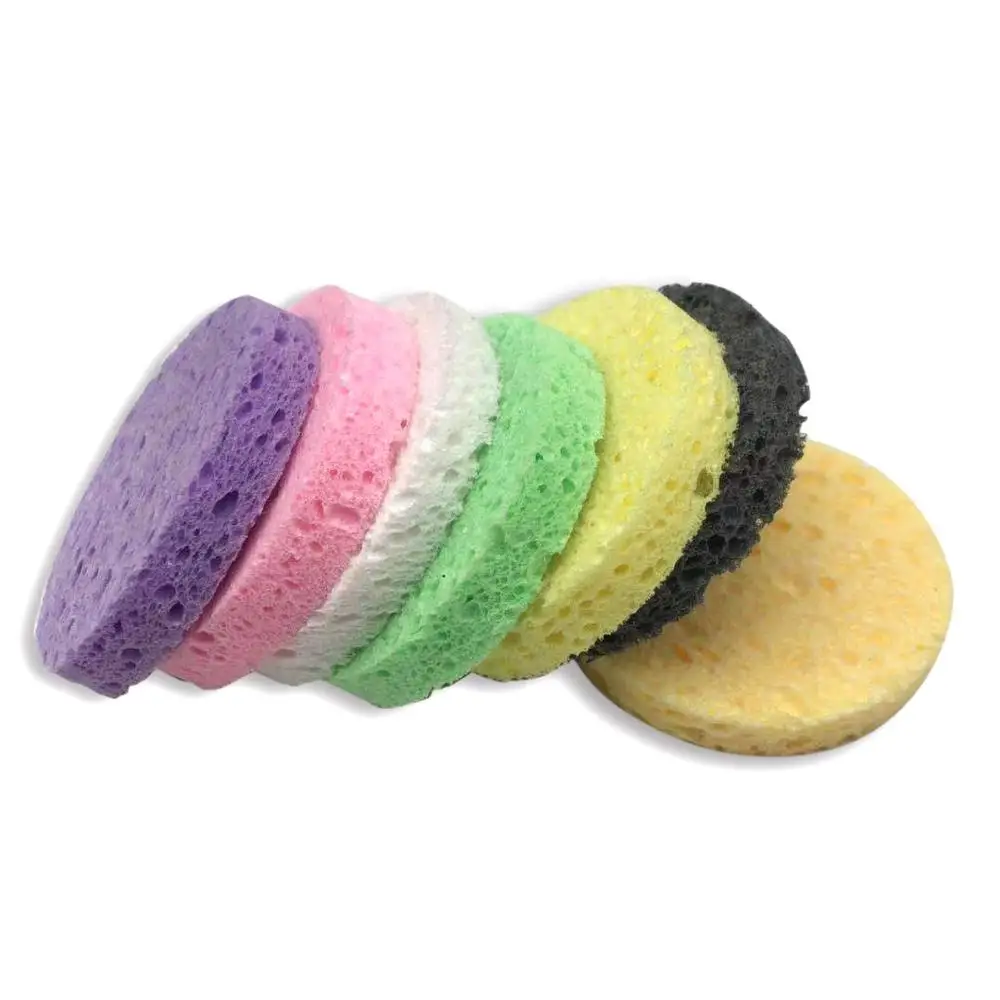 100%  Biodegradable Cosmetic Sponges for Facial Cleansing Compressed Cellulose Facial Sponges