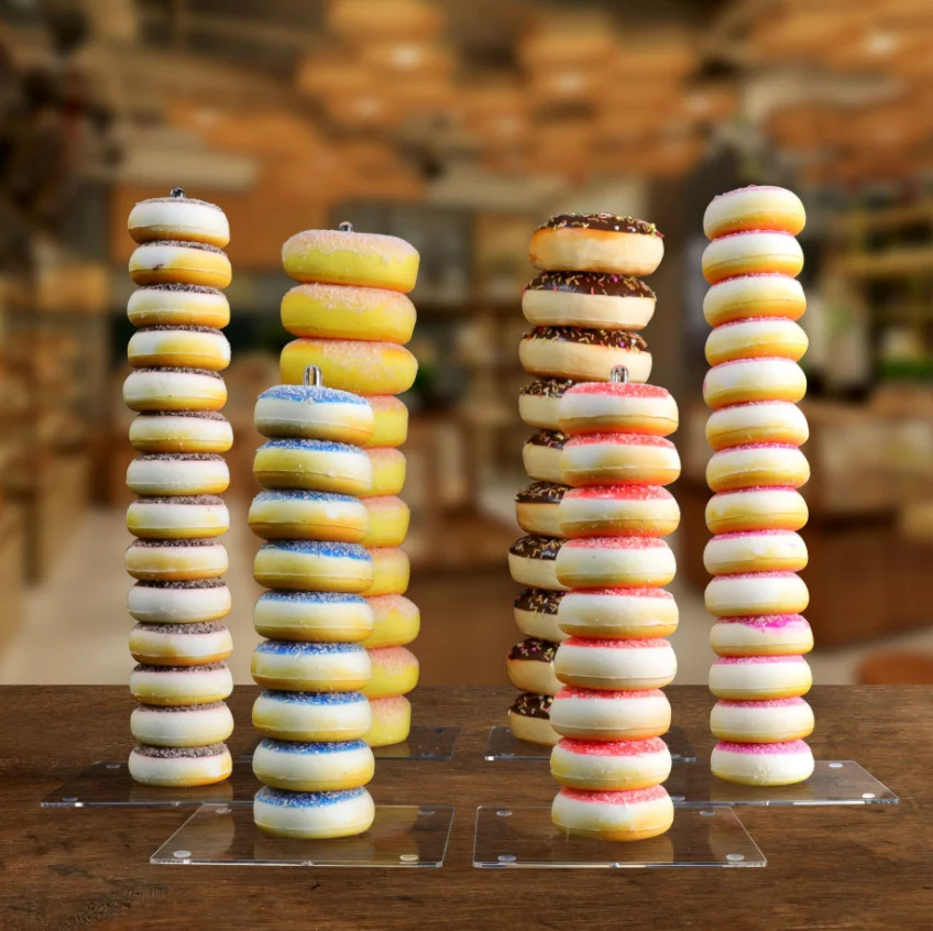 Wedding Birthday Treat Parties Clear Donut Bagels Display Stand Holder 5 PCS Acrylic Donut Stands Doughnut Stand Tower